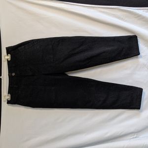 High Rise, Wide Leg Casual Black Pants